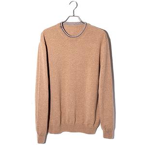 HERMES エルメス Hロゴ ドッキングリブ カシミヤ セーター ニット BROWN ブラウン イタリア製 /● メンズ