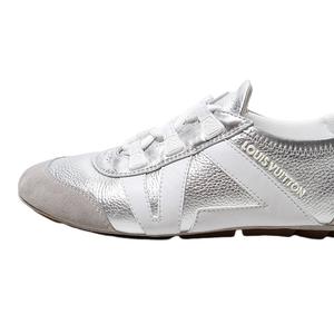 23cm LOUIS VUITTON LV スニーカリーナ メタリック グレインカーフレザー スニーカー モノグラム 36 SILVER シルバー 1AHOJB イタリア製 /●☆ レディース