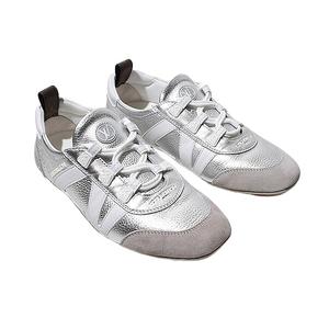 23cm LOUIS VUITTON LV スニーカリーナ メタリック グレインカーフレザー スニーカー モノグラム 36 SILVER シルバー 1AHOJB イタリア製 /●☆ レディース
