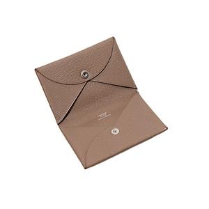 HERMES エルメス カルヴィ シェーブル X刻印 カードケース F エトゥープ Made in France /● メンズ レディース