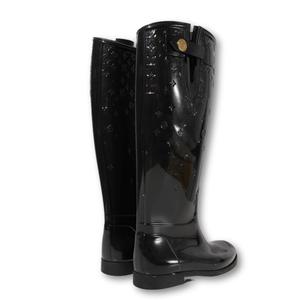 24.5cm LOUIS VUITTON ルイヴィトン ヴェルニドロップスライン ラバー モノグラム ショートブーツ レインシューズ 38 noir ノワール 1A8QUX /◆ レディース