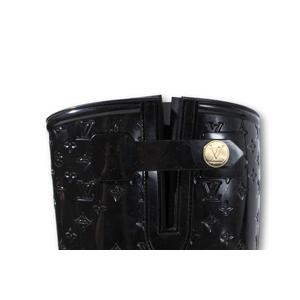 24.5cm LOUIS VUITTON ルイヴィトン ヴェルニドロップスライン ラバー モノグラム ショートブーツ レインシューズ 38 noir ノワール 1A8QUX /◆ レディース
