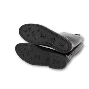 24.5cm LOUIS VUITTON ルイヴィトン ヴェルニドロップスライン ラバー モノグラム ショートブーツ レインシューズ 38 noir ノワール 1A8QUX /◆ レディース