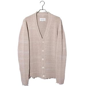 メゾンマルジェラ 10 Maison Margiela 10 2022AW Maison Margiela 10 メゾンマルジェラ デストロイ ダメージ加工 ニット カーディガン S BEIGE ベージュ S50GP0276 ルーマニア製 国内正規品 /● メンズ