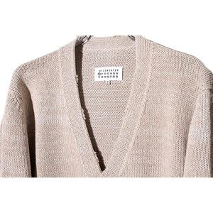 メゾンマルジェラ 10 Maison Margiela 10 2022AW Maison Margiela 10 メゾンマルジェラ デストロイ ダメージ加工 ニット カーディガン S BEIGE ベージュ S50GP0276 ルーマニア製 国内正規品 /● メンズ