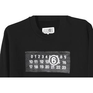 2024SS MM6 Maison Margiela エムエムシックス メゾンマルジェラ ナンバリング ロゴ プリント クルーネック スウェットシャツ トレーナー S BLACK ブラック S52GU0221 S25537 ポルトガル製 /●☆ レディース