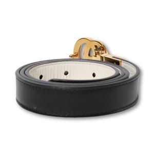 GUCCI グッチ GGエンブレム リバーシブル スリムベルト ブラック / オフホワイト 659418 0YATC 1089 /● ☆ レディース