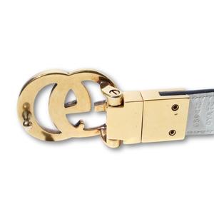 GUCCI グッチ GGエンブレム リバーシブル スリムベルト ブラック / オフホワイト 659418 0YATC 1089 /● ☆ レディース