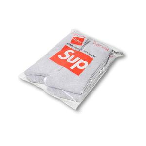 未使用品 SUPREME × Hanes シュプリーム ヘインズ Crew Socks (4Pack) クルーソックス 4セット Grey グレー SUP-HANES-SOCKS /● メンズ