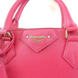 サマンサベガ Samantha Vega ハンドバッグ ブガッティ型 レザー 底鋲