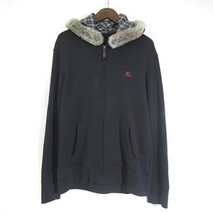 バーバリーブラックレーベル ラビットファースウェット ジップパーカー