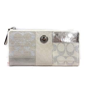 コーチ COACH L字ファスナー 長財布 シグネチャー パッチワーク 