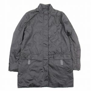 プラダ PRADA オールド ナイロン 中綿 コート スタンドカラー ロング ジャケット ブルゾン キルティング アウター 38 黒 ブラック/R236/■11/レディース