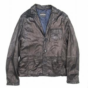 美品 2008年製 エンポリオアルマーニ EMPORIO ARMANI 羊革 レザー 