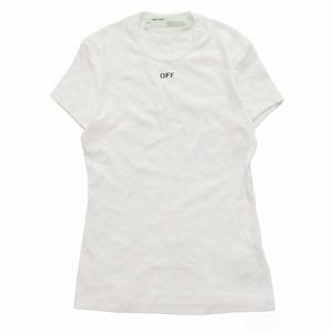オフホワイト OFF WHITE ロゴ Tシャツ リブ ニット 半袖 クルーネック 