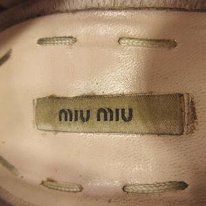 美品 miumiu リボンシューズ　オープントゥ　ミュウミュウ 22.5㎝ ミュウミュウ miumiu リボン レザー パンプス オープントゥ 12.5