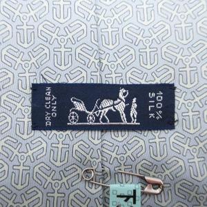 エルメス HERMES アンカー柄 ネクタイ シルク ツイル 錨 総柄 レギュラータイ フランス製 7128FA ブルー系/●J53/メンズ/EK3 