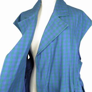 美品 19ss ブラミンク BLAMINK ギンガムチェック ロングジレ
