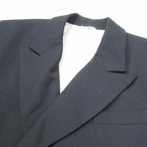 極美品 20ss ラフシモンズ RAF SIMONS スリーブレス ジャケット ピークドラペル ブレザー ブルゾン ベスト 48 黒 ブラック アーカイブ コレクションピース 201-527/△E04/メンズ 