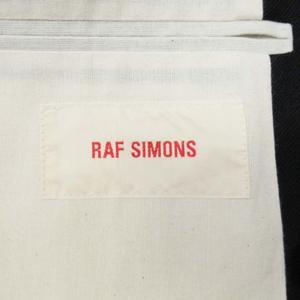 極美品 20ss ラフシモンズ RAF SIMONS スリーブレス ジャケット ピークドラペル ブレザー ブルゾン ベスト 48 黒 ブラック アーカイブ コレクションピース 201-527/△E04/メンズ 