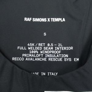 未使用品 19aw ラフシモンズ RAF SIMONS TEMPLA コラボ プリマロフト オーバーサイズ ベスト プルオーバー アウター ビッグシルエット S 黒 ブラック 192-201/△E07/メンズ 