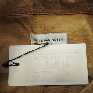 未使用品 18ss ドリスヴァンノッテン DRIES VAN NOTEN CHEVIOT 5241 M.W.SHIRT MUS ワークシャツ 長袖 ブラウス カットソー 48 マスタード/△E06/メンズ 