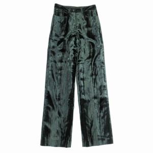 未使用品 20aw ドリスヴァンノッテン DRIES VAN NOTEN PENNAN 1250 W.W.PANTS BOT ベルベット ボトムス ノータック ストレートシルエット パンツ スラックス 34 ダークグリーン/△E29/メンズ 