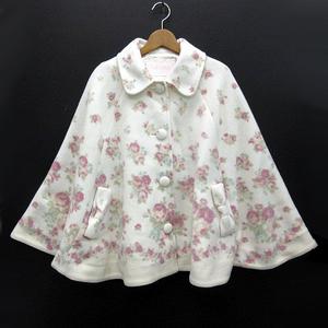 未使用に近い　匿名配送　リズリサ　花柄　ポンチョコート　くすみピンク　ローズ 未使用に近い 匿名配送 リズリサ 花柄 ポンチョコート くすみ