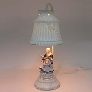 電気スタンド 陶器 ドマン Domain 陶器 フィギュリン 貴婦人と小鳥