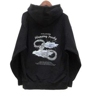 ダルクロージング DALL Clothing 手錠 バックプリント スウェット パーカー 裏起毛 プルオーバー ブラック 黒 XL メンズ