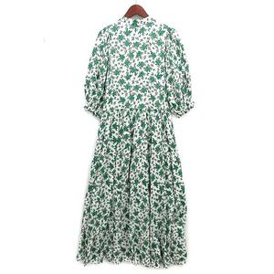 ザラ ZARA フラワープリント 花柄 ワンピース ロング 七分袖