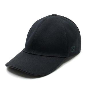 グッチ GUCCI インターロッキングG キャンバス ベースボール キャップ ウェビングライン 387554 ブラック 黒 XL 60cm メンズ