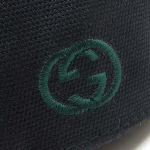 グッチ GUCCI インターロッキングG キャンバス ベースボール キャップ ウェビングライン 387554 ブラック 黒 XL 60cm メンズ