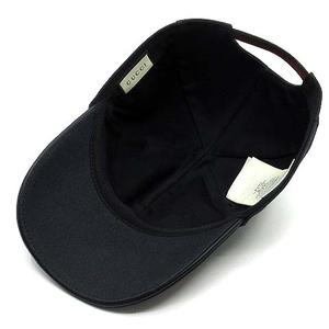 グッチ GUCCI インターロッキングG キャンバス ベースボール キャップ ウェビングライン 387554 ブラック 黒 XL 60cm メンズ