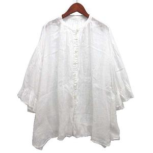 ネストローブ nest Robe リネン ガーゼ ギャザースリーブ ブラウス 七 