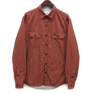 ラコステ LACOSTE 裏地付き チェック シャツ ジャケット 長袖 レギュラーフィット ワンポイント レッド 赤 40 メンズ
