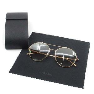 プラダ PRADA メタルフレーム サングラス ミラーレンズ ピンクゴールド  