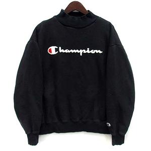 チャンピオン CHAMPION モックネック ロゴ スウェット シャツ トレーナー 長袖 ブラック 黒 M C3-Q033 メンズ