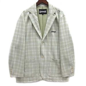 ショット SCHOTT パターン ジャージー 2ボタン ジャケット チェック PATTERNED JERSEY 2BUTTON JACKET オフホワイト グリーン XL 782-3152013 メンズ