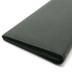バーバリー BURBERRY サフィアーノレザー 二つ折り 長財布 小銭入れあり ダークグリーン 美品 メンズ