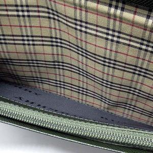 バーバリー BURBERRY サフィアーノレザー 二つ折り 長財布 小銭入れあり ダークグリーン 美品 メンズ