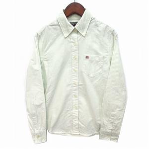 ポロジーンズ ラルフローレン POLO JEANS ストライプ オックスフォード ボタンダウン シャツ 長袖 ライトグリーン S レディース