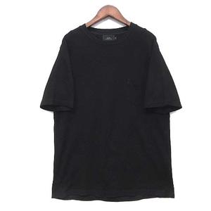 スリック SLICK コットン カノコ ニット ジャガード ポケット Tシャツ 半袖 ブラック 黒 2 日本製 メンズ