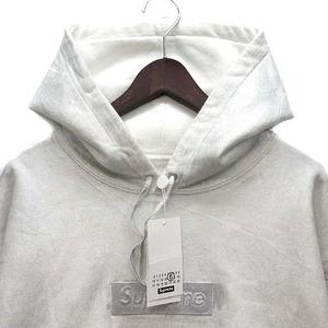 未使用品 シュプリーム SUPREME エムエムシックス メゾンマルジェラ MM6 Maison Margiela フォイル ボックスロゴ フーデッド スウェットシャツ パーカー FOIL BOX LOGO HOODED SWEATSHIRT 2024SS ホワイト 白 XL ☆AA★ メンズ