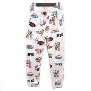 ヒステリックグラマー HYSTERIC GLAMOUR TURN TI ON柄 スウェットパンツ オフホワイト S 02203CP04 メンズ