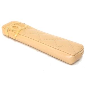 シャネル CHANEL カンボンライン ペンケース レザー キルティング ココ
