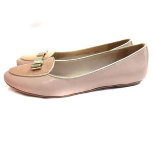 COACH ピンク リボン付きフラットシューズ