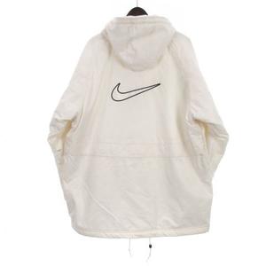ナイキ NIKE ナイロン ジャケット 裏起毛 フード ホワイト M 240119E 