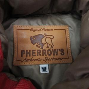 フェローズ PHERROWS PHERROW'S ダウンベスト 切替 レッド M 250509E メンズ
