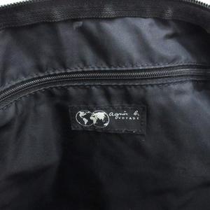 【極美品】agnes b. ロゴ鍵付ナイロン レザー ボストンバッグ ブラック黒 アニエスベー agnes b. 2WAY ナイロン ボストンバッグ